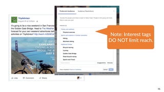 15
Note:  Interest  tags  
DO  NOT  limit  reach.
 