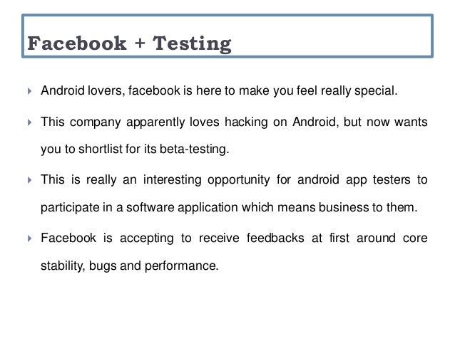 facebook offers android app beta testing for their mobile app