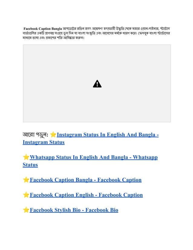 Facebook Caption Bangla Facebook Caption PDF