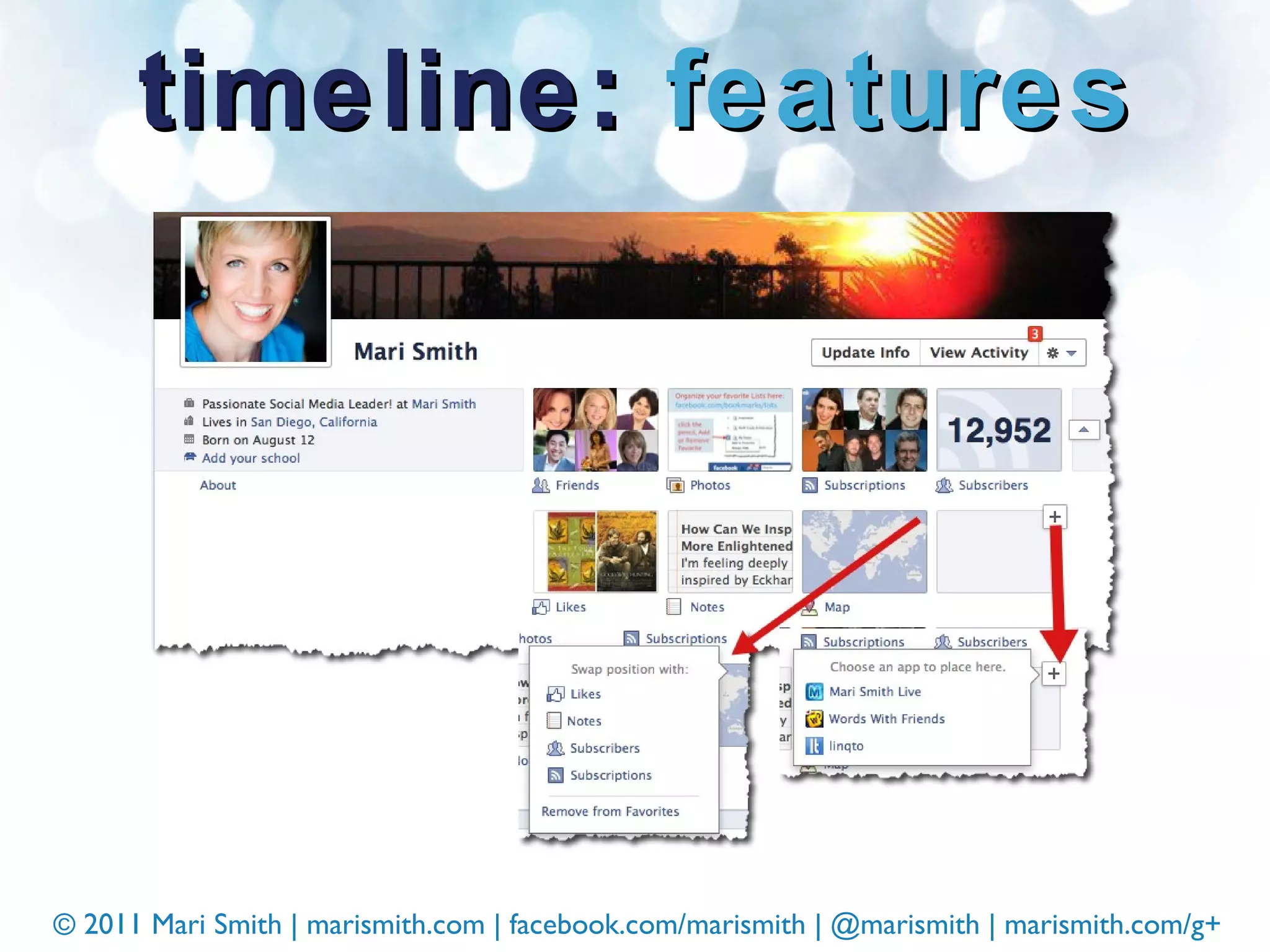 timeline:  features 