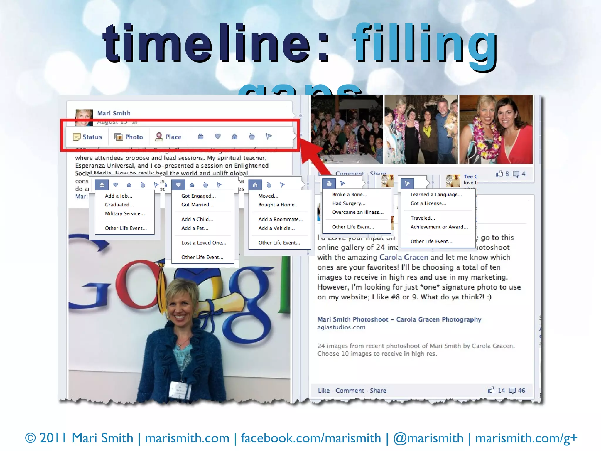 timeline:  filling gaps 