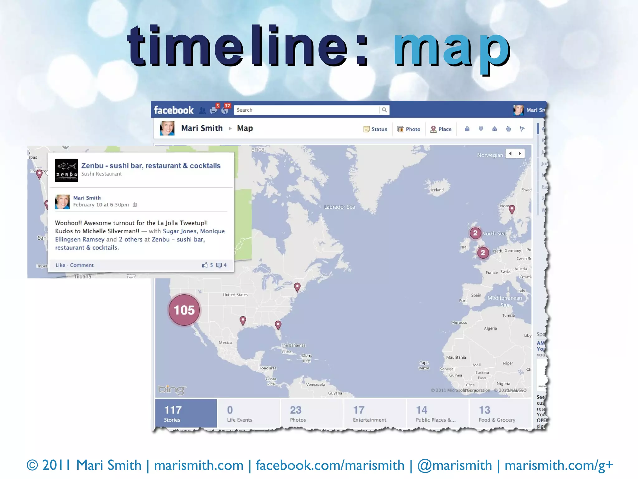 timeline:  map 