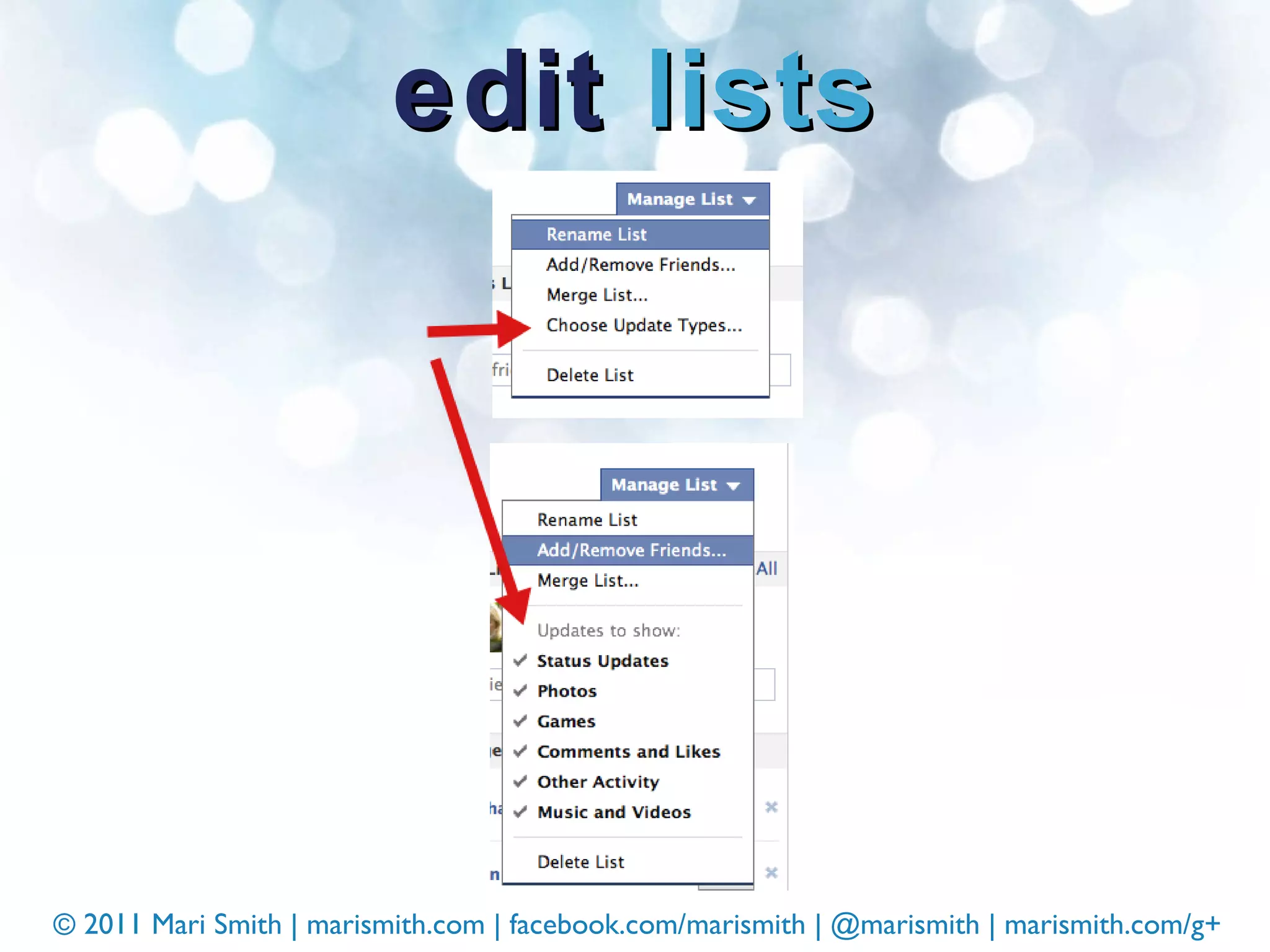 edit  lists 