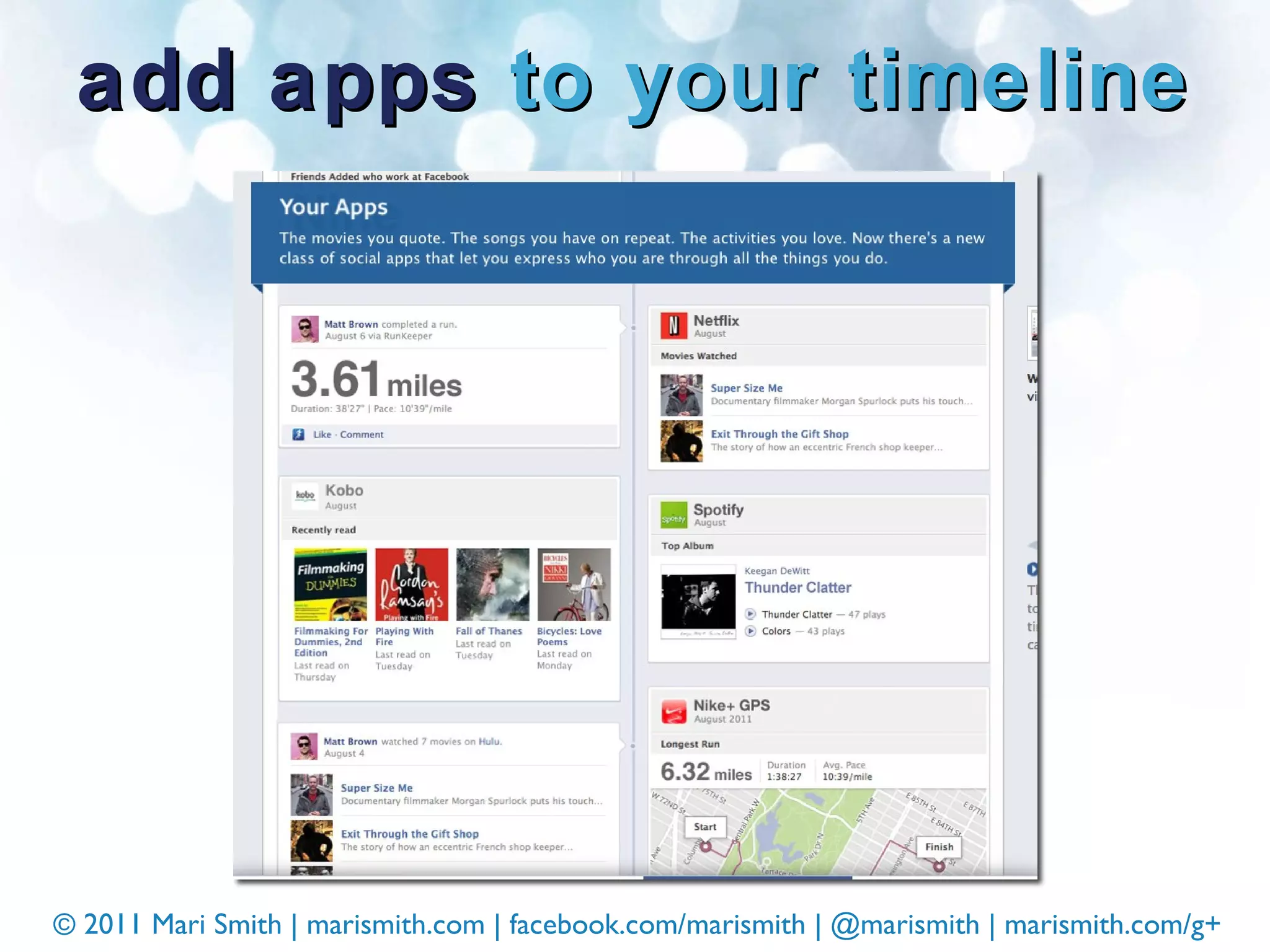 add apps  to your timeline 