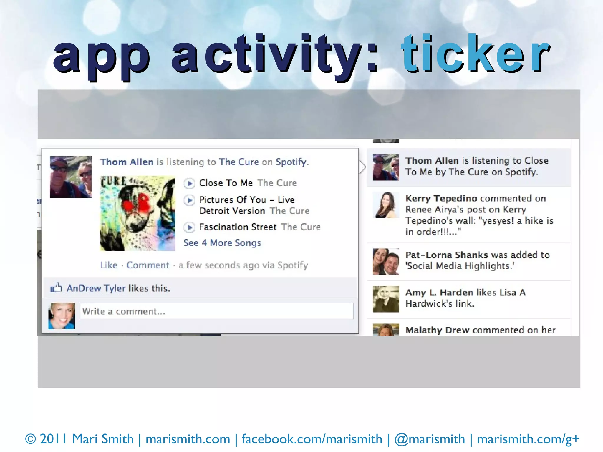 app activity:  ticker 