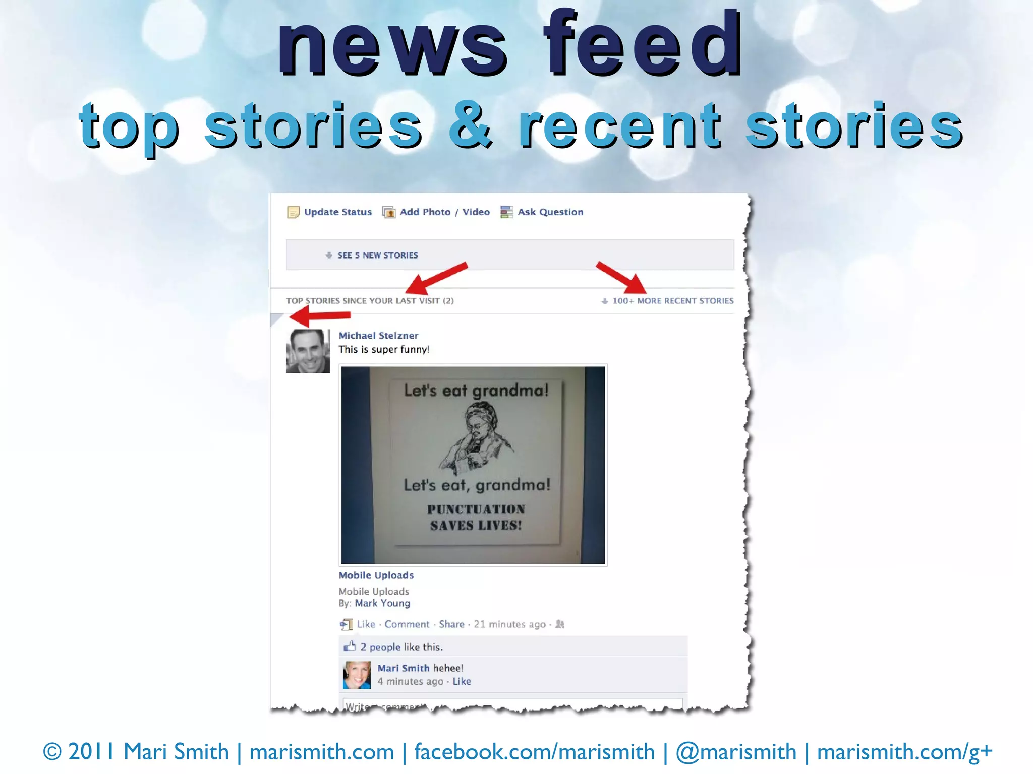 news feed   top stories & recent stories  