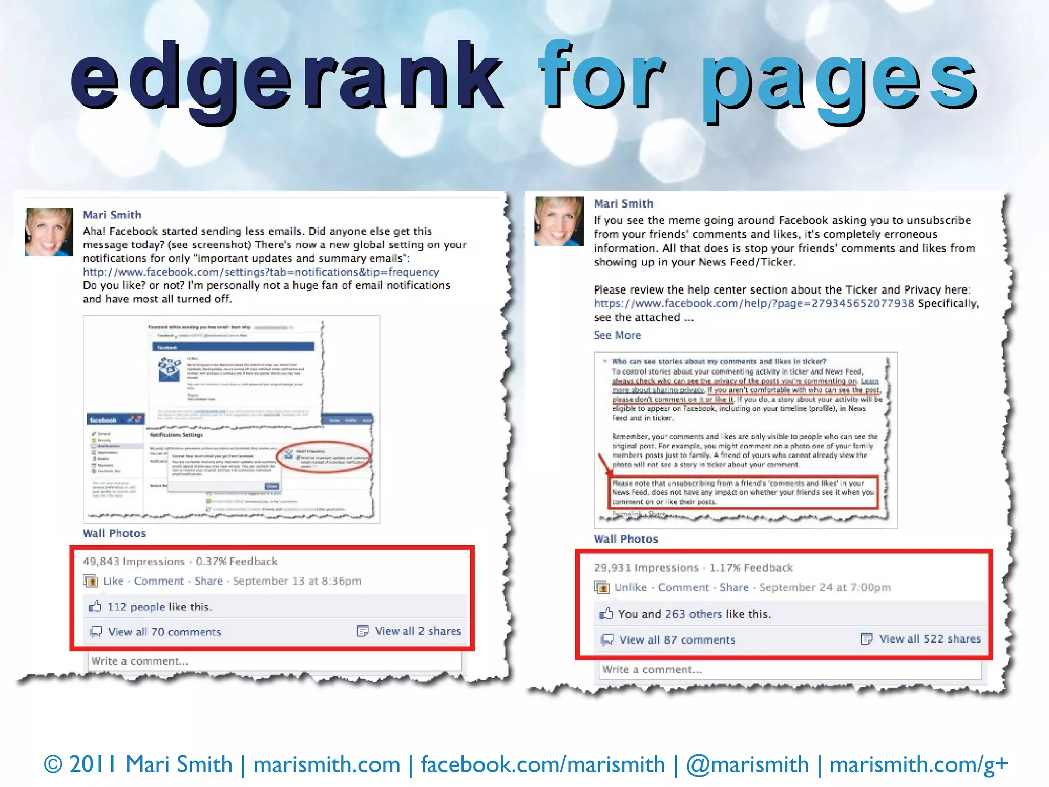 edgerank  for pages 