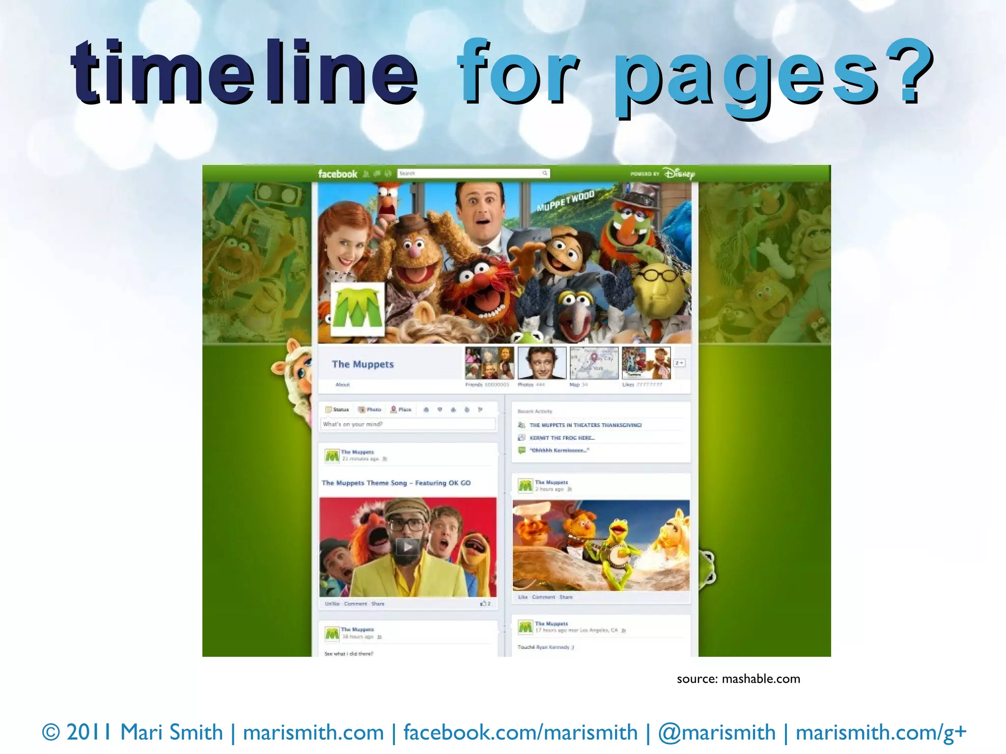 timeline  for pages? source: mashable.com 