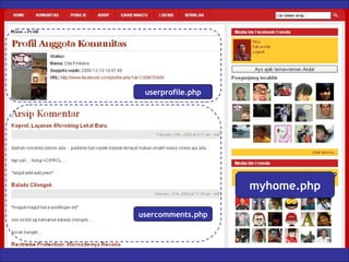 myhome.php userprofile.php usercomments.php 