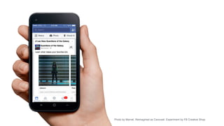 Learn what makes your favorites tick.
Guardians of the Galaxy
Ji Lee likes Guardians of the Galaxy
Photo by Marvel. Reimagined as Carousel. Experiment by FB Creative Shop.
 