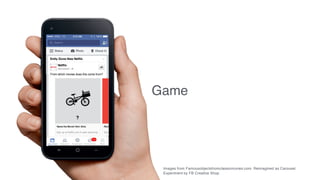 From which movies does this come from?
Netflix
Emily Zorza likes Netflix
Game
Images from Famousobjectsfromclassicmovies.com. Reimagined as Carousel.
Experiment by FB Creative Shop.
 