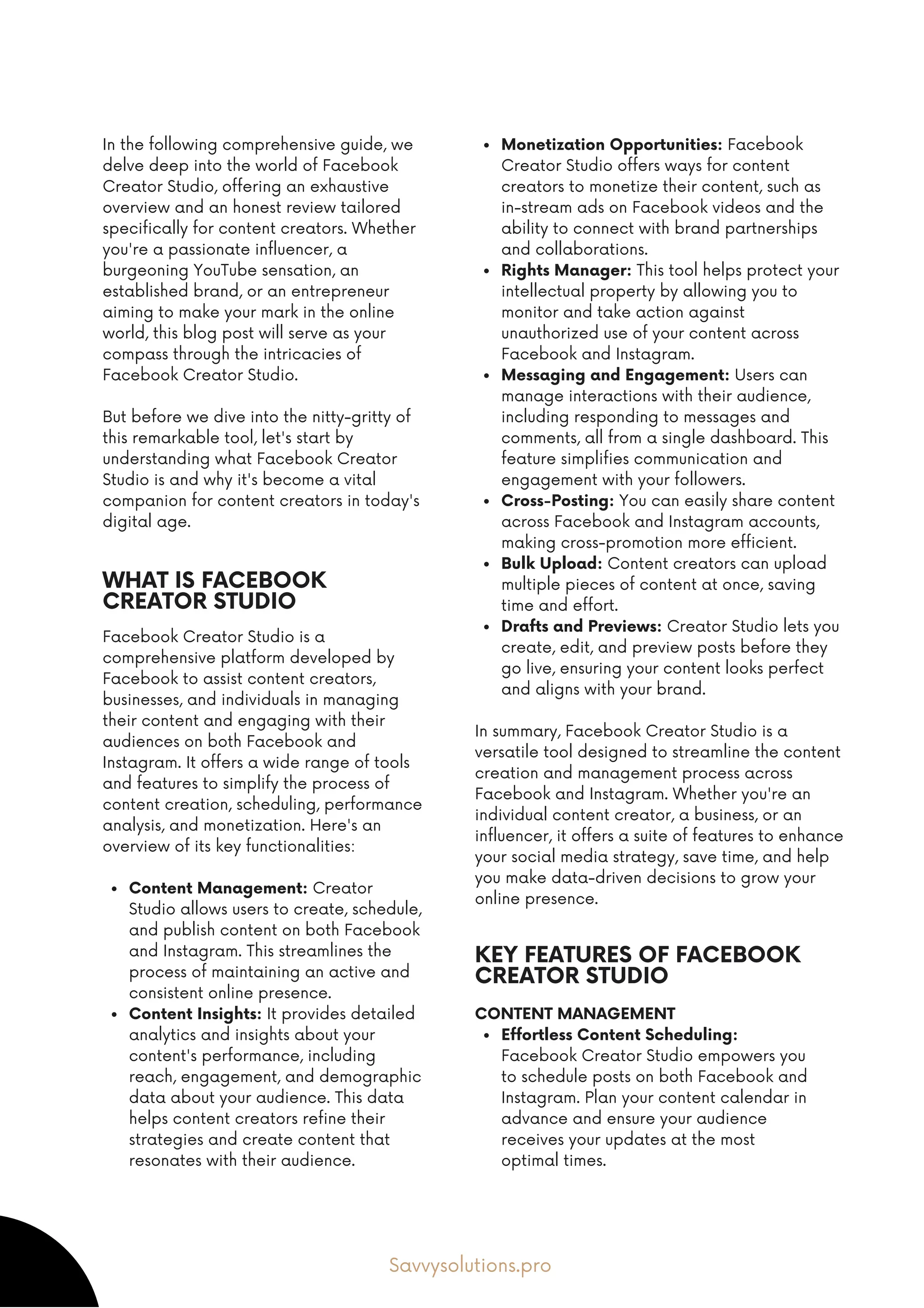 Facebook Creator Studio Pdf