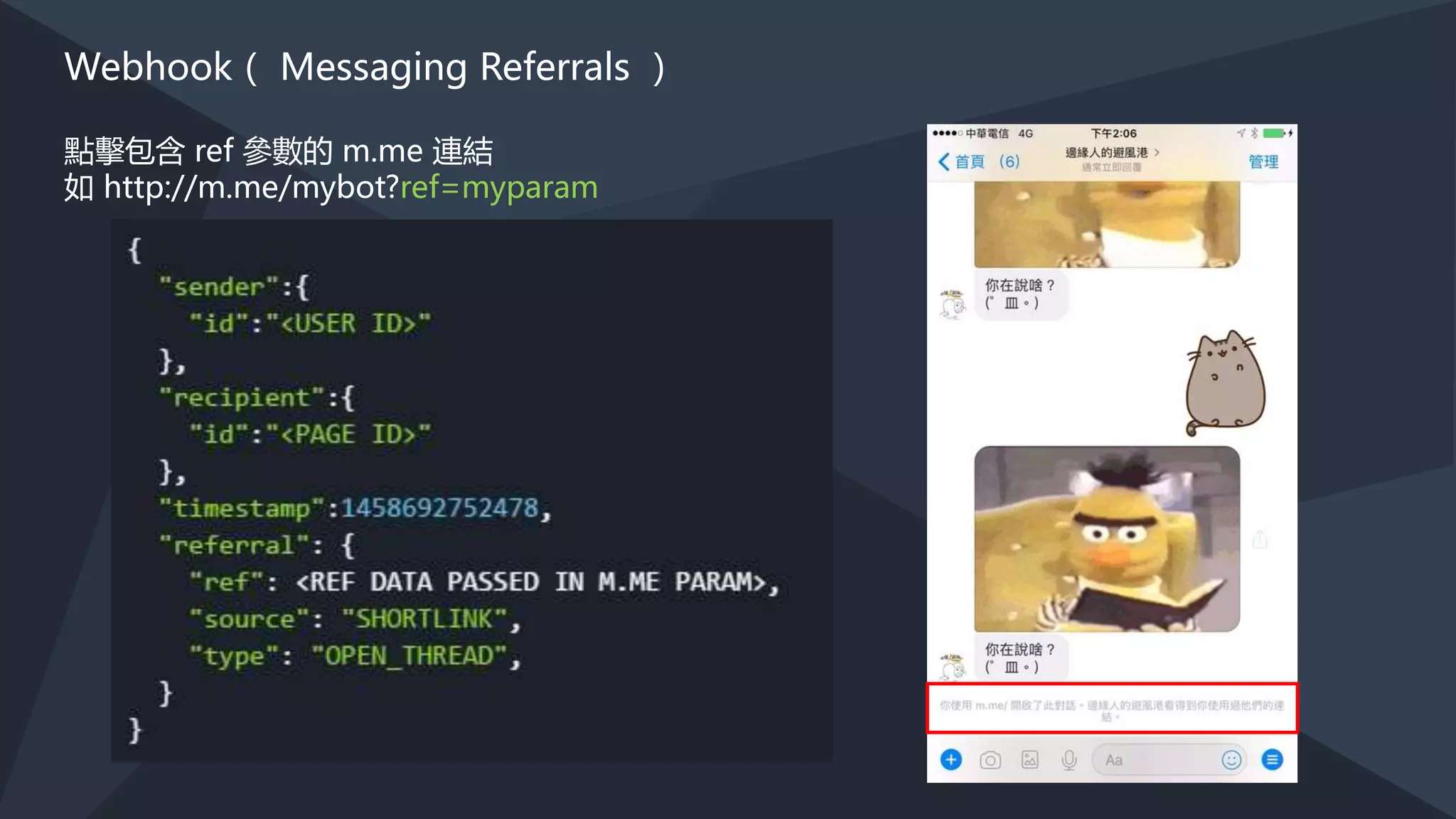 粉絲團訂閱應用程式
透過 Messenger 設定畫面，訂閱新建立的粉絲團
 
