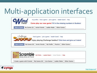 Multi-application interfaces http://zynga.com / 