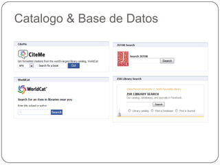 Catalogo & Base de Datos
 
