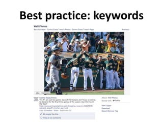 Best practice: keywords
 
