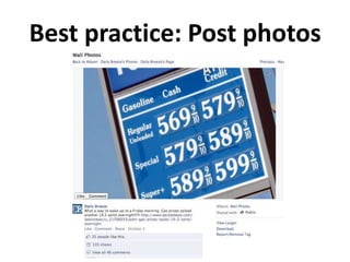Best practice: Post photos
 