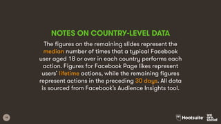 18
The figures on the remaining slides represent the
median number of times that a typical Facebook
user aged 18 or over i...
