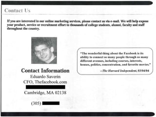 Eduardo Saverin 2004 - Upgrading his presentation