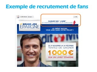 Exemple de recrutement de fans
 
