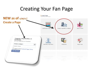 Creating Your Fan Page
 