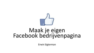 Maak je eigen
Facebook bedrijvenpagina
Erwin Sigterman
 