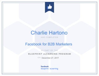 Facebook for B2B Marketers
December 27, 2017
Charlie Hartono
 