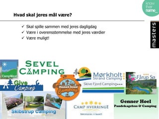 Hvad skal jeres mål være?

    Skal spille sammen med jeres dagligdag
    Være i overensstemmelse med jeres værdier
    Være muligt!
 