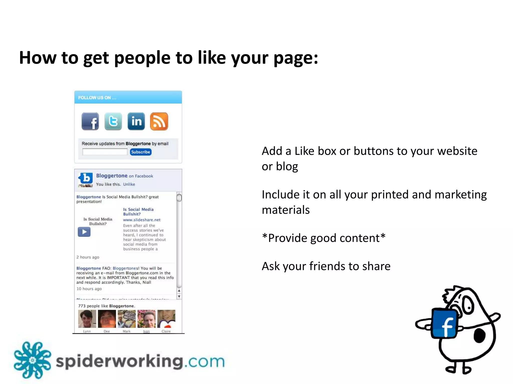 Setting up your business page: