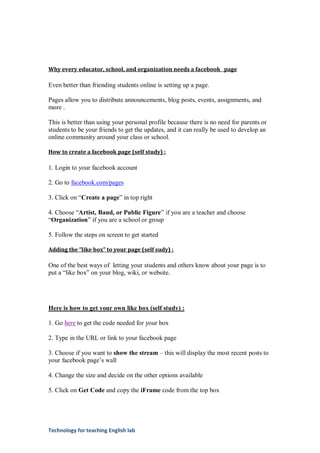 Facebook for education | PDF
