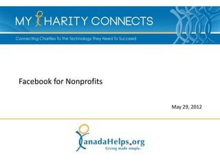 Facebook for Nonprofits

                          May 29, 2012
 