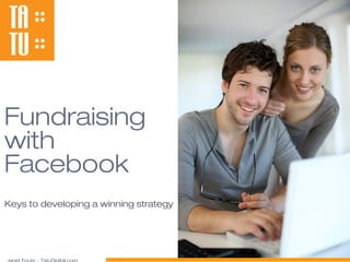 Fundraising
with
Facebook
Keys to developing a winning strategy
 