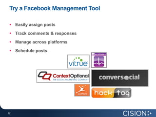 Try a Facebook Management Tool

  Easily assign posts
  Track comments & responses
  Manage across platforms
  Schedule posts




12
12
 