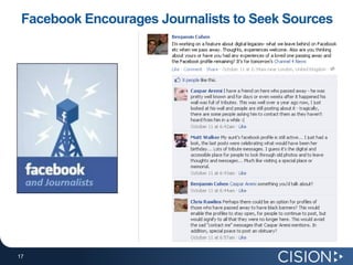 Facebook Encourages Journalists to Seek Sources




17
17
 