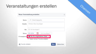 Veranstaltungen erstellen
 