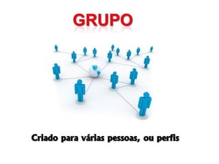 Criado para várias pessoas, ou perfis
 