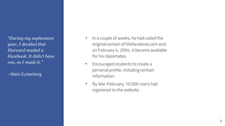 Facebook Case Study Slideshow Facebook - case study | PPTX
