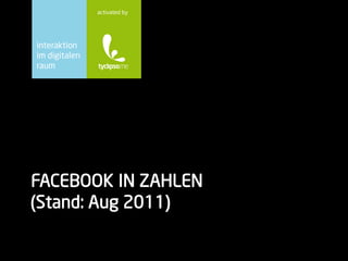 FACEBOOK IN ZAHLEN
(Stand: Aug 2011)
 