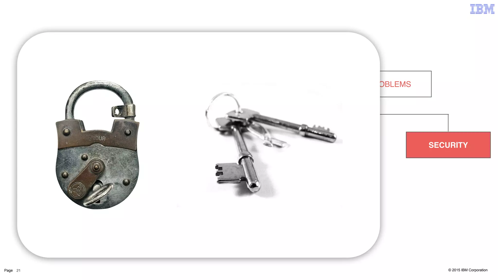 © 2015 IBM CorporationPage 21
TWO “OTHER” PROBLEMS
COST SECURITY
 