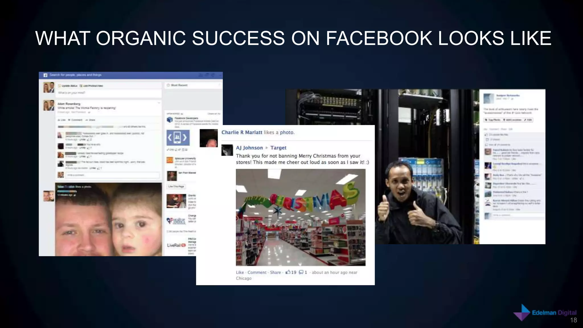 WHAT ORGANIC SUCCESS ON FACEBOOK LOOKS LIKE




                                              18
 