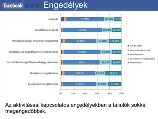 Engedélyek  Az aktivitással kapcsolatos engedélyekben a tanulók sokkal megengedőbbek. 