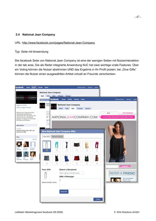 - 48 -




2.5 ATT

URL: http://www.facebook.com/att


Typ: Seite mit Anwendung


ATT bietet eine recht komplette facebook...
