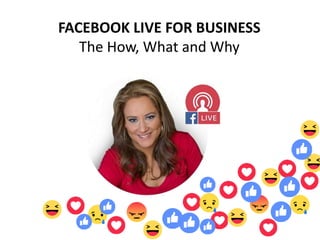 FACEBOOK LIVE FOR BUSINESS
The How, What and Why
 