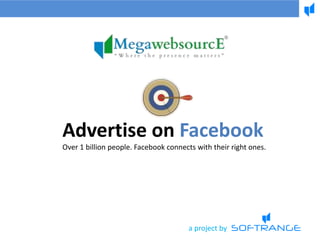 a project by
Advertise on Facebook
Over 1 billion people. Facebook connects with their right ones.
 