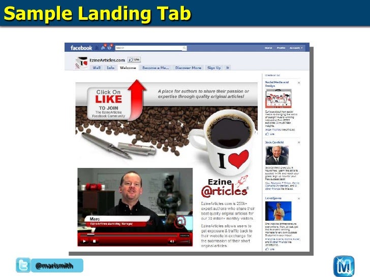 facebook marketing presentation for jay berkowitz sample facebook page