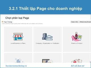 3.2.1 Thiết lập Page cho doanh nghiệp
Chọn phân loại Page

 