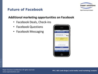 Facebook Page – More Tips & TricksGet Connections!Suggest your page to friends. Ask friends to suggest your page to their friends.  
