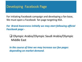 Facebook Marketing Plan for Saudi Arabia | PPTX