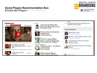Social Plugins Recommendation Box:  Einsatz des Plugins –  Time Magazine 