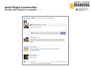 Social Plugins Comment Box:  Einsatz des Plugins in unserem  Blog 